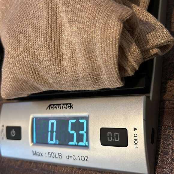 Project Runway Glitter Sparkle Khaki Long Sleeves Turtle-Neck Sweater Top Large - Picture 8 of 8